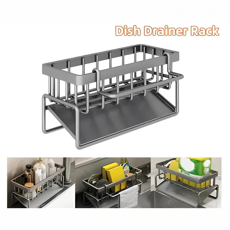 Kitchen Gadgets Storage Ideas - Sponge Drainer Rack With Towel Holder