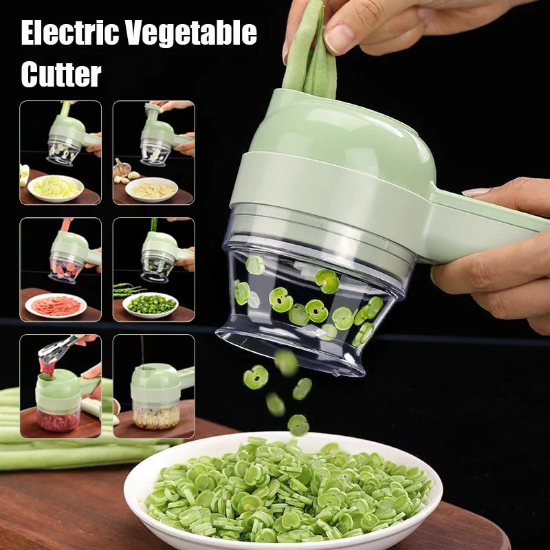 Kitchen Gadgets Vegetable Chopper - 4 IN 1 Electric Vegetable Cutter
