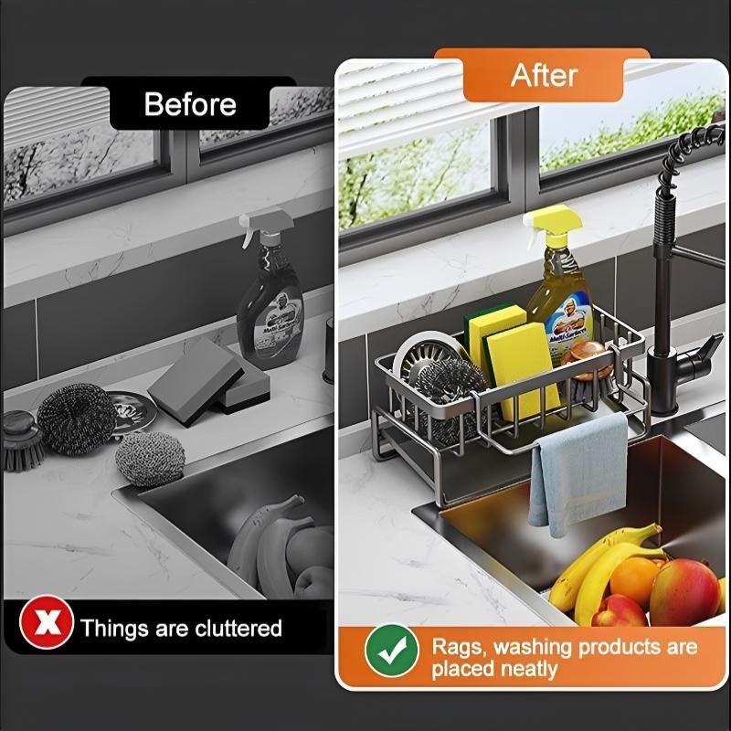 Sponge Drainer Rack With Towel - đánh giá và giá Kitchen Gadgets Storage Ideas