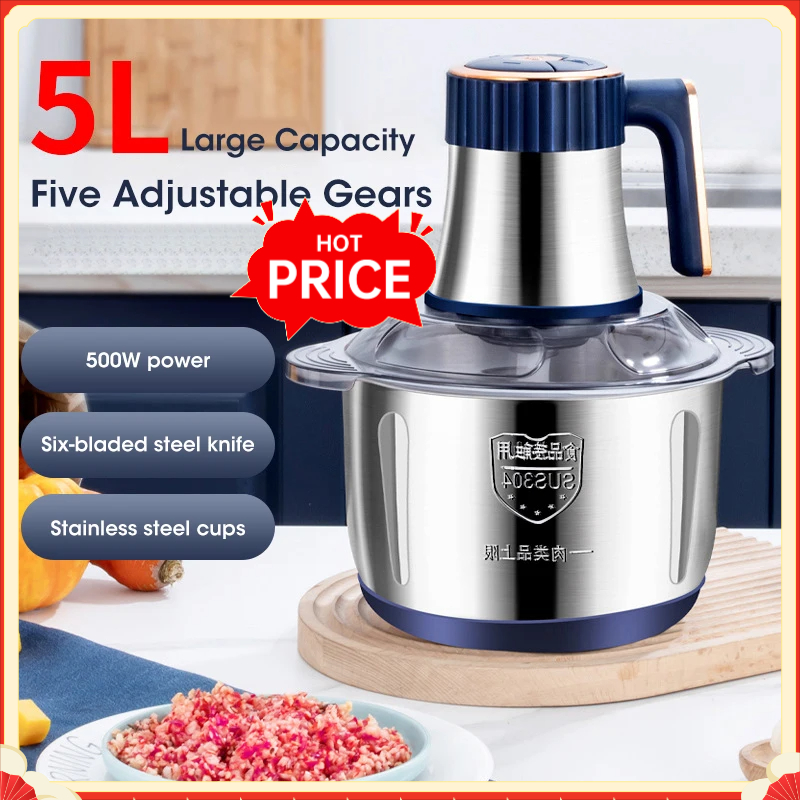 5L Electric Meat Grinders 304  - đánh giá và giá Kitchen Gadgets Vegetable Chopper