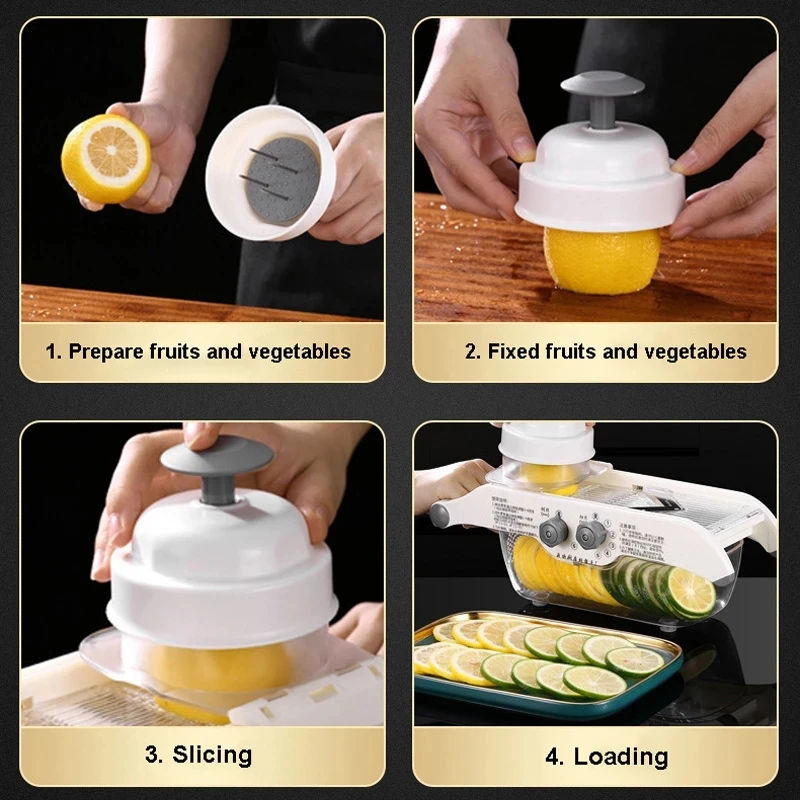 Multifunctional Lemon Slicer V - đánh giá và giá Household Kitchen Gadgets Vegetable Cutter Silk Cutter