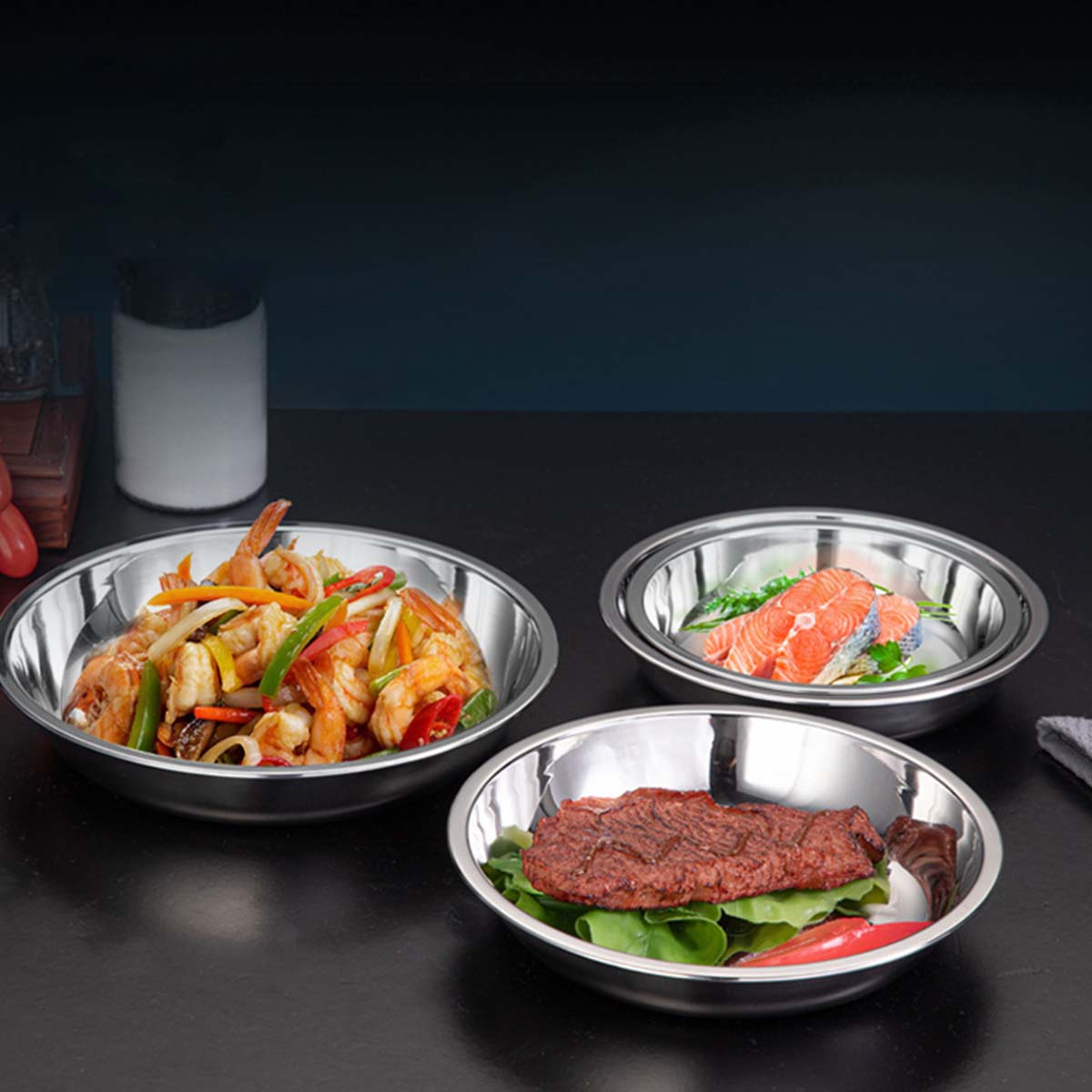 12cm Stainless Steel Round Pla - đánh giá và giá Salad Spinner