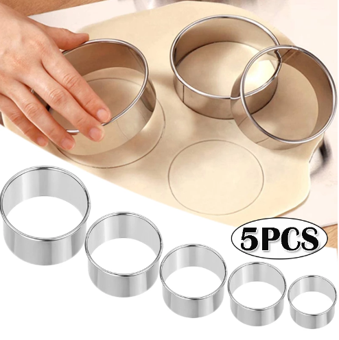 5PCS Round Stainless Steel Bis - đánh giá và giá Kitchen Gadgets Cutting Tools