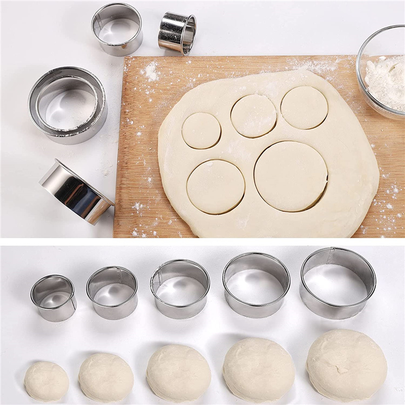 5PCS Round Stainless Steel Bis - đánh giá và giá Kitchen Gadgets Cutting Tools